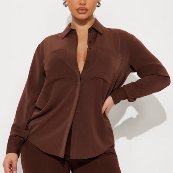 Tops - Elegant Brown Women's Top